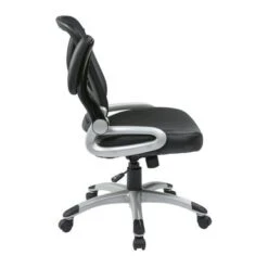Screen Back Black Bonded Leather Seat Office Chair - Black -Felloweis Store 3e2dd9ff 4b61 470a 95cd 409690c4bbe2