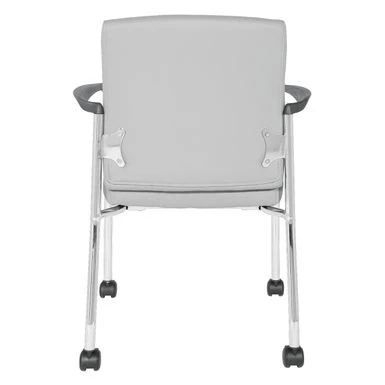 Guest Chair In Faux Leather With Carpet Casters - Black 10 Guest Chair In Faux Leather With Carpet Casters - Black - Image 10