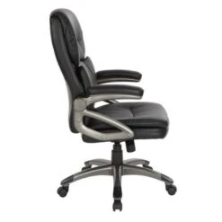 Executive High-Back Bonded Leather Chair With Titanium Accents