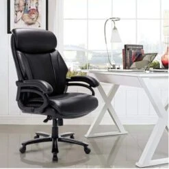 Moda 2181-B High Back Bonded Leather Office Executive Swivel Chair - Black