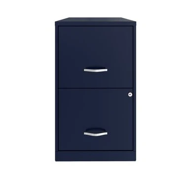 Space Solutions 18in. 2 Drawer Metal File Cabinet, Navy - Blue - Letter 2 Space Solutions 18in. 2 Drawer Metal File Cabinet, Navy - Blue - Letter - Image 2