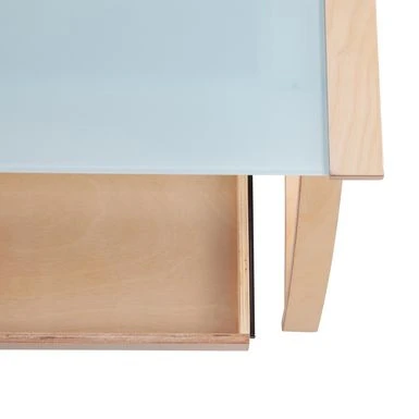 Carson Carrington Bentley Office Desk - Natural Wood & White Frosted Glass 8 Carson Carrington Bentley Office Desk - Natural Wood & White Frosted Glass - Image 8