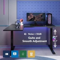 FlexiSpot 63"/ 71" Dual Motor L-Shaped Home Office Height Adjustable Standing Desk - 63" X 40" - Black -Felloweis Store 43e5e4ee 09f6 42a7 a463 85df1eca02f3