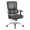 Black Mesh Back With Custom Fabric Seat And Chrome Base - Black Vinyl