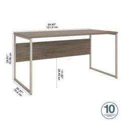Hybrid 60W X 30D Computer Table Desk By Bush Business Furniture - Platinum Gray -Felloweis Store 452e7546 ca95 4df3 9b46 04f2155766ad