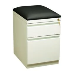 Hirsh 20" D Mobile Pedestal Box File Cabinet With Seat Cushion,White - White -Felloweis Store 45c6df59 8ca4 4b7a 8acf d8bfbb5c09fe