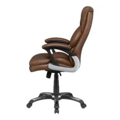 Adjustable Height Office Chair With Padded Arm Brown And Black -Felloweis Store 45cace68 efa3 44fc a731 e50f1702dbcf