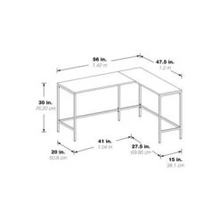 Contempo L-shaped Steel Desk - Brown -Felloweis Store 4746c1b2 4806 4fd6 88d3 1fb9342ac14b
