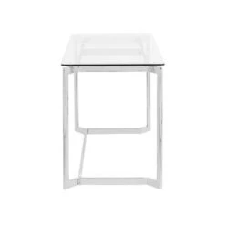 Silver Orchid Tower Master Office Desk - Mirrored Chrome/Clear Glass -Felloweis Store 485ed336 eaab 4dc0 bf8e 941c342973aa