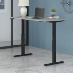 Move 60 Series 60W X 30D Height Adjustable Standing Desk - Platinum Gray/Black Powder Coat
