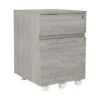 Porch & Den Kinnear Office Rolling Two Drawer Storage File Cabinet With Lock - Grey