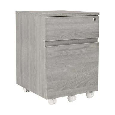 Porch & Den Kinnear Office Rolling Two Drawer Storage File Cabinet With Lock - Grey 1 Porch & Den Kinnear Office Rolling Two Drawer Storage File Cabinet With Lock - Grey