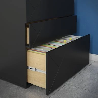 Nexera Atypik 3-Drawer Storage And Filing Cabinet - Black 12 Nexera Atypik 3-Drawer Storage And Filing Cabinet - Black - Image 12
