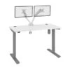 Upstand 48W X 24D Standing Desk With Dual Monitor Arm By Bestar. - White