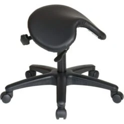 Office Star Products 'Work Smart' Backless Drafting Saddle-Seat Stool In Black - Backless Drafting Stool With Nylon Base