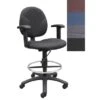 Boss Drafting Stool With Adjustable Arms - Black