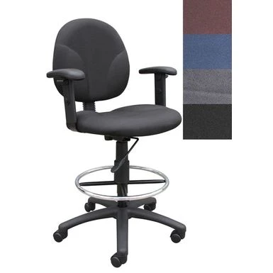 Boss Drafting Stool With Adjustable Arms - Black 1 Boss Drafting Stool With Adjustable Arms - Black