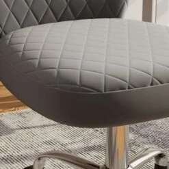 Corvus Velvet Armless Adjustable Swivel Home Office Chair - Grey -Felloweis Store 4ae99215 9ae4 4be3 824e 949b210358a7