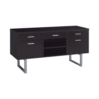 5-Drawer Desk With Adjustable Shelf In Cappuccino - Cappuccino 1 5-Drawer Desk With Adjustable Shelf In Cappuccino - Cappuccino