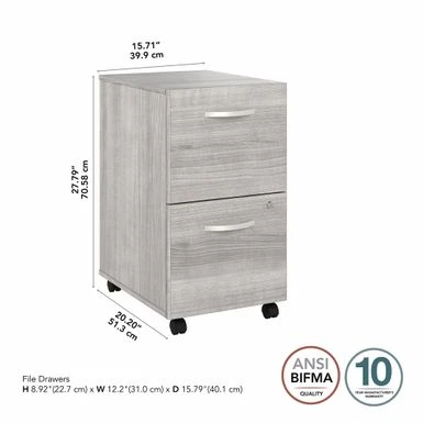 Studio A 2 Drawer Mobile File Cabinet By Bush Business Furniture - Storm Gray 12 Studio A 2 Drawer Mobile File Cabinet By Bush Business Furniture - Storm Gray - Image 12