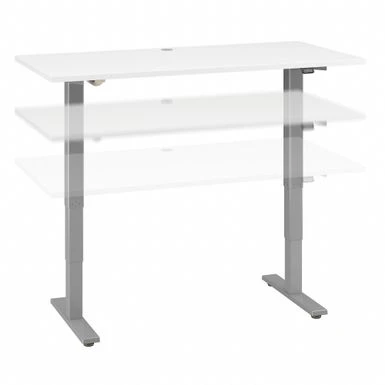 Cabot 60W Electric Height Adjustable Standing Desk By Bush Furniture - White/Cool Gray Metallic 2 Cabot 60W Electric Height Adjustable Standing Desk By Bush Furniture - White/Cool Gray Metallic - Image 2
