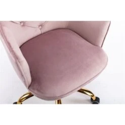 Velvet Swivel Chair For Living Room Leisure Chair Office Chair - 22.4" X 24.2" X32~36.4"H - Light Pink -Felloweis Store 4fbf2851 3df9 4f2f 8f13 3436b8fc69f1