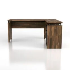 DH BASIC Urban 63-inch Multi-storage L-shape Desk By Denhour - Light Hickory -Felloweis Store 50179919 d86c 4d3c 9075 26cf111e5c54