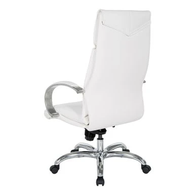 Deluxe High Back Executive Chair With Polished Aluminum Base And Padded Arms - White 6 Deluxe High Back Executive Chair With Polished Aluminum Base And Padded Arms - White - Image 6