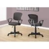 Office Chair/ Adjustable Height/ Swivel/ Ergonomic/ Armrests/ Computer Desk/ Work/ Juvenile/ Metal/ Mesh/ Grey/ Black/ Contemporary/ Modern
