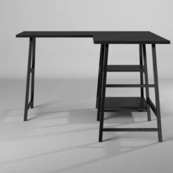 Homy Casa L-shaped Desk Computer Desk With Shelf - Dark Brown 23 Homy Casa L-shaped Desk Computer Desk With Shelf - Dark Brown -Felloweis Store 50643840 f76b 4789 9af7 d7955da15d36