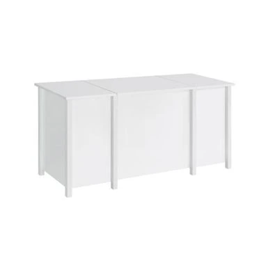 4 Drawers Wood Desk In High Gloss White Finish - High Gloss White 4 4 Drawers Wood Desk In High Gloss White Finish - High Gloss White - Image 4