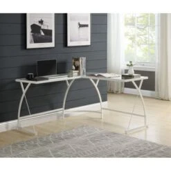 L-Shaped Computer Desk Modern Computer Desk - White