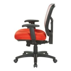 Breathable Mesh Back Office Chair With Upholstered Fabric Seat - Orange -Felloweis Store 51d4b98d 9ca2 4ba0 9e13 31884c28c962