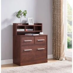 Greene Transitional 3-Drawer Wood File Cabinet Work Station By Porch & Den - Cappuccino -Felloweis Store 521a2b41 db8d 4540 a5b6 c3023139f26e