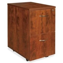 Lorell Essentials Cherry Laminate 2-drawer Mobile Pedestal - Cherry