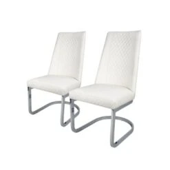 Set Of 2 ESTELLE Guest Chair Customer Reception Seat, White - N/A - White