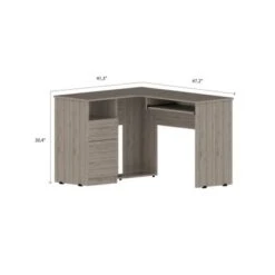 FM Furniture Raleigh L-Shaped Desk With Two Drawers, One Shelf And CPU Storage - Brown 31 FM Furniture Raleigh L-Shaped Desk With Two Drawers, One Shelf And CPU Storage - Brown -Felloweis Store 53d6d7f1 9d5c 496a a0b4 6076206f0b1c
