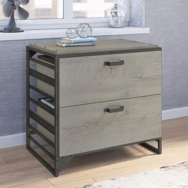 Lateral File Cabinet In Rustic Grey - Grey 16 Lateral File Cabinet In Rustic Grey - Grey - Image 16