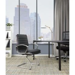 Guest Professional Faux Leather Chair With Chrome Sled Base And Removable Sleeves - Red -Felloweis Store 53fe44a4 9f1b 4a0a b6c3 de92633273ff