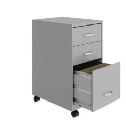 Space Solutions 18" Deep 3 Drawer Mobile Metal Cabinet, Arctic Silver - Silver - Letter 9 Space Solutions 18" Deep 3 Drawer Mobile Metal Cabinet, Arctic Silver - Silver - Letter -Felloweis Store 552717d2 4bf9 42d6 b231 c39da9882433