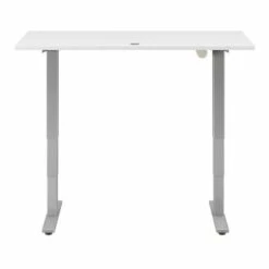 Somerset 60W Electric Height Adjustable Desk By Bush Furniture - Mocha Cherry/Cool Gray Metallic -Felloweis Store 559c2dde 6930 4fab 9587 4c784a25152a
