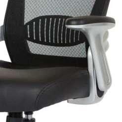 Black Mesh Back Manager's Office Chair With Silver Frame - Black Faux Leather 27 Black Mesh Back Manager's Office Chair With Silver Frame - Black Faux Leather -Felloweis Store 55ef7ded cd82 46bf abba ce62846b32c9