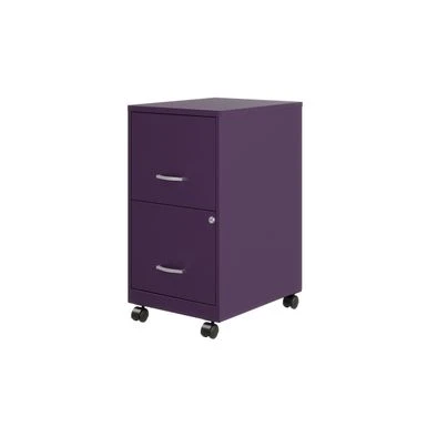 Space Solutions 18" 2 Drawer Mobile Smart Vertical File Cabinet, Teal - Purple - Letter 10 Space Solutions 18" 2 Drawer Mobile Smart Vertical File Cabinet, Teal - Purple - Letter - Image 10