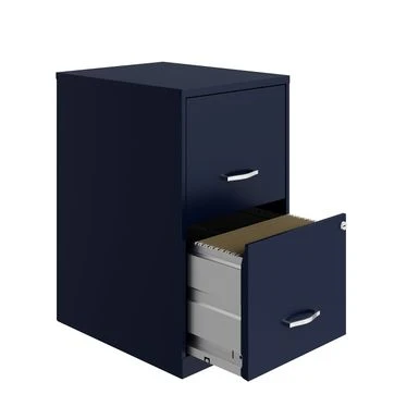 Space Solutions 18in. 2 Drawer Metal File Cabinet, Navy - Blue - Letter 4 Space Solutions 18in. 2 Drawer Metal File Cabinet, Navy - Blue - Letter - Image 4