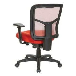 Breathable Mesh Back Office Chair With Upholstered Fabric Seat - Orange -Felloweis Store 57b1547c 1a30 4852 9754 c6e15222fb20