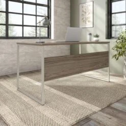 Hybrid 60W X 30D Computer Table Desk By Bush Business Furniture - Platinum Gray -Felloweis Store 57be590e 999c 427b a1c1 1127eaf9daf8