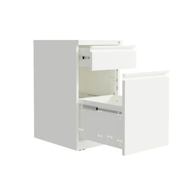 Hirsh 20-inch Deep Mobile Pedestal File 2-Drawer Box-Backpack With Full Width Pull, White - White - Letter 4 Hirsh 20-inch Deep Mobile Pedestal File 2-Drawer Box-Backpack With Full Width Pull, White - White - Letter - Image 4