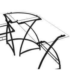 Computer Desk- L Shape With Keyboard Tray - Silver -Felloweis Store 5960b25f ebb7 4484 859f a159e950e7bf