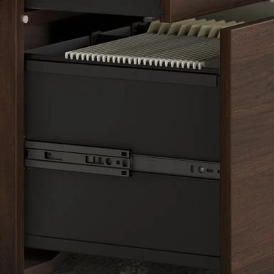 Hybrid Office Storage Cabinet With Drawers By Bush Business Furniture - Black Walnut 20 Hybrid Office Storage Cabinet With Drawers By Bush Business Furniture - Black Walnut - Image 20