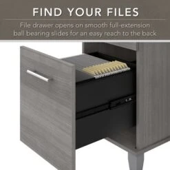 Bush Furniture Somerset 72W Office Desk With Hutch In Ash Gray - Sand Oak -Felloweis Store 5a88cab7 abc8 4bbd 9c4e ccf00322a973